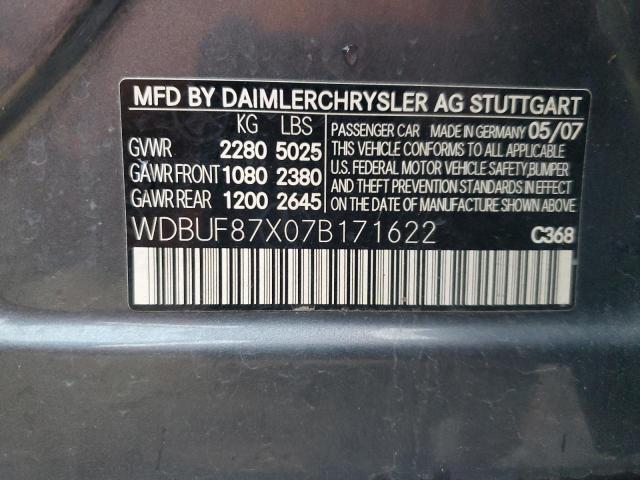 WDBUF87X07B171622 - 2007 MERCEDES-BENZ E 350 4MATIC GRAY photo 12