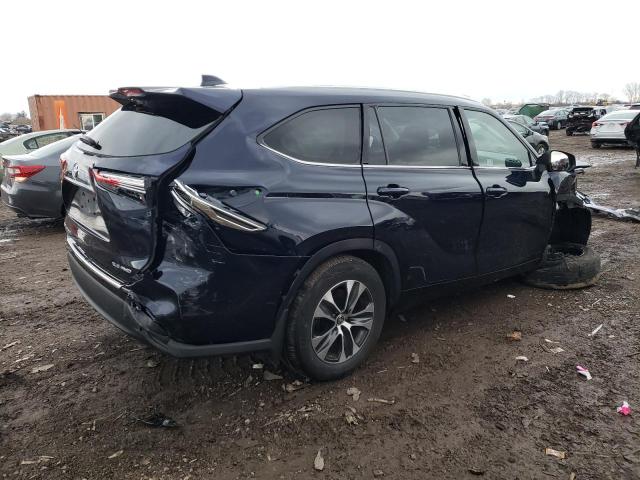 5TDGZRBHXLS007082 - 2020 TOYOTA HIGHLANDER XLE BLUE photo 3