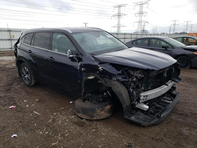 5TDGZRBHXLS007082 - 2020 TOYOTA HIGHLANDER XLE BLUE photo 4