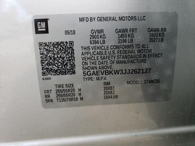 5GAEVBKW3JJ262127 - 2018 BUICK ENCLAVE PREMIUM SILVER photo 14