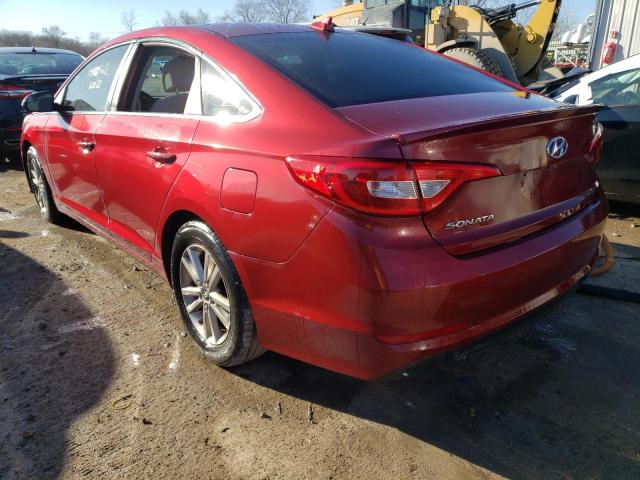 5NPE24AF4FH013887 - 2015 HYUNDAI SONATA SE BURGUNDY photo 2