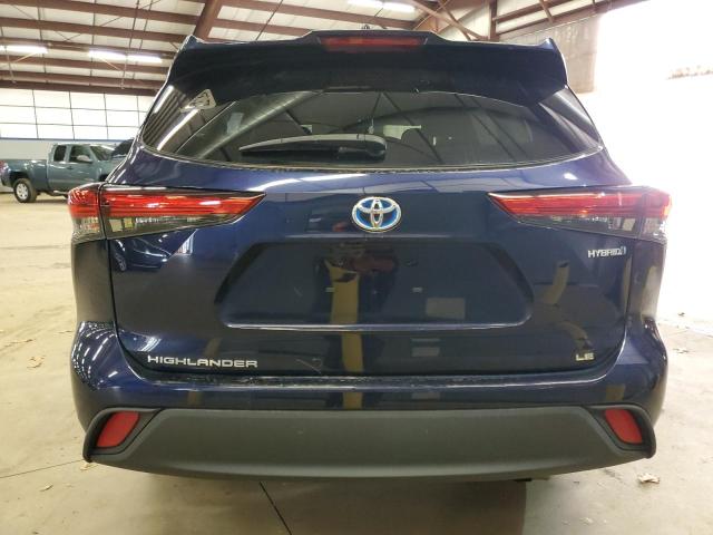 5TDBBRCH9MS524663 - 2021 TOYOTA HIGHLANDER HYBRID LE BLUE photo 6