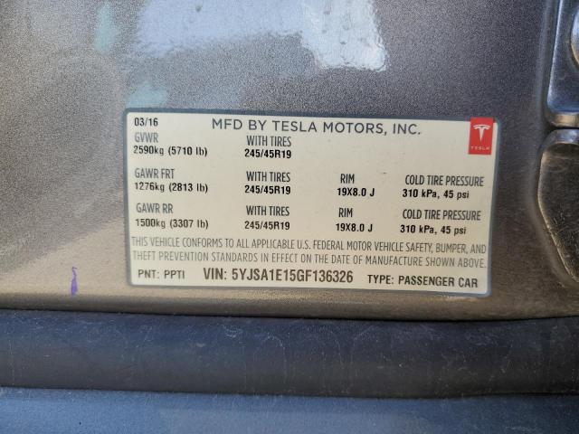 5YJSA1E15GF136326 - 2016 TESLA MODEL S BROWN photo 13