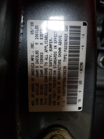 1HGCP26799A158239 - 2009 HONDA ACCORD EX GRAY photo 12