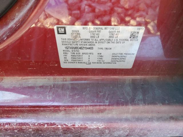 1GTV2UEC4EZ154403 - 2014 GMC SIERRA K1500 SLE BURGUNDY photo 12