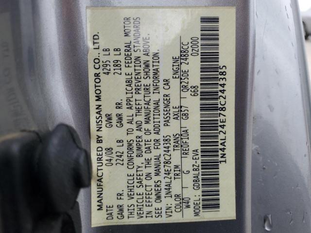 1N4AL24E78C244385 - 2008 NISSAN ALTIMA 2.5S SILVER photo 13