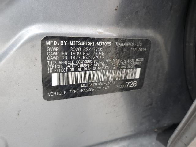 ML32A3HJ6KH010737 - 2019 MITSUBISHI MIRAGE ES SILVER photo 12