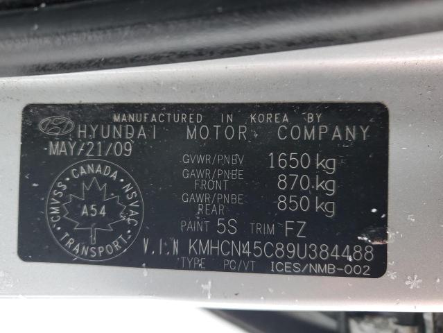 KMHCN45C89U384488 - 2009 HYUNDAI ACCENT GLS SILVER photo 13