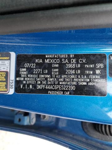 3KPF44AC6PE522390 - 2023 KIA FORTE GT BLUE photo 13