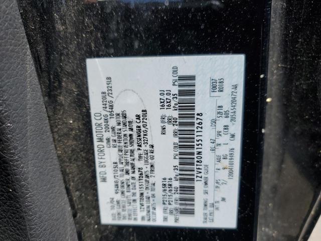 1ZVFT80N155112678 - 2005 FORD MUSTANG BLACK photo 12