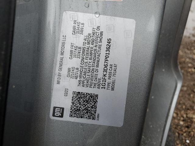 1G1FK3D67P0136245 - 2023 CHEVROLET CAMARO ZL1 灰色 照片 13