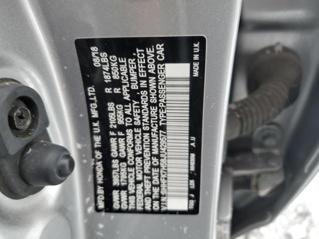 SHHFK7H58JU429577 - 2018 HONDA CIVIC EX SILVER photo 13