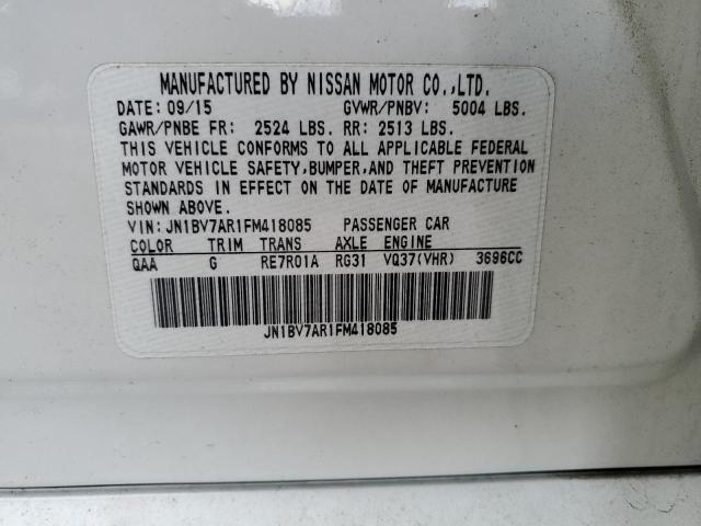 JN1BV7AR1FM418085 - 2015 INFINITI Q50 BASE თეთრი ფოტო 13