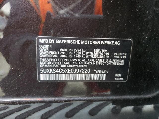 5UXKS4C5XE0J97220 - 2014 BMW X5 XDRIVE35D BLACK photo 12