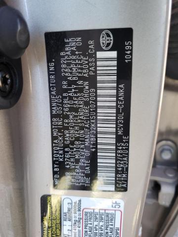 4T1BF32KX5U107009 - 2005 TOYOTA CAMRY LE TAN photo 12