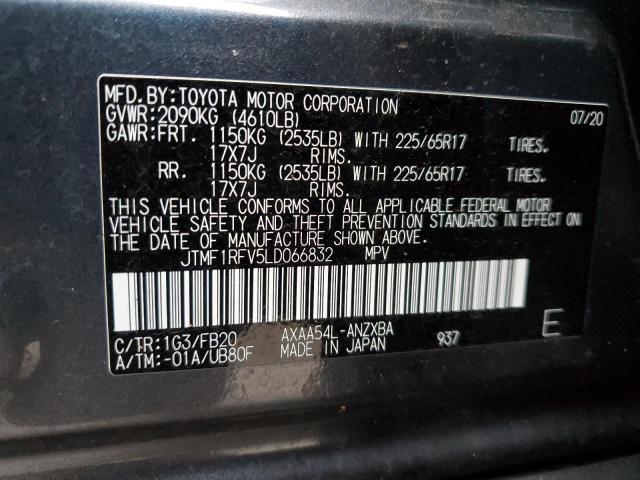 JTMF1RFV5LD066832 - 2020 TOYOTA RAV4 LE GRAY photo 12