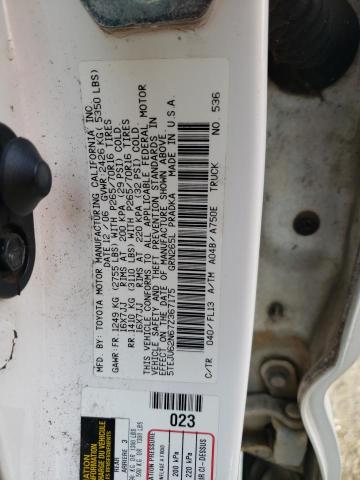 5TEJU62N67Z367175 - 2007 TOYOTA TACOMA DOUBLE CAB PRERUNNER WHITE photo 13