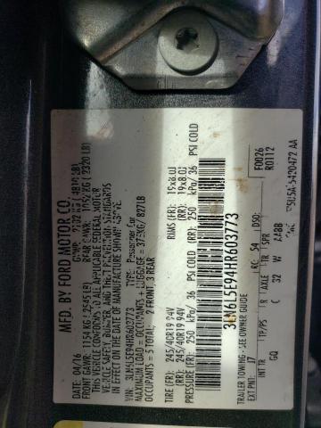 3LN6L5E94HR603773 - 2017 LINCOLN MKZ RESERVE ნაცრისფერი ფოტო 13