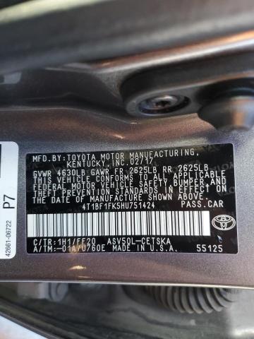 4T1BF1FK5HU751424 - 2017 TOYOTA CAMRY LE GRAY photo 12