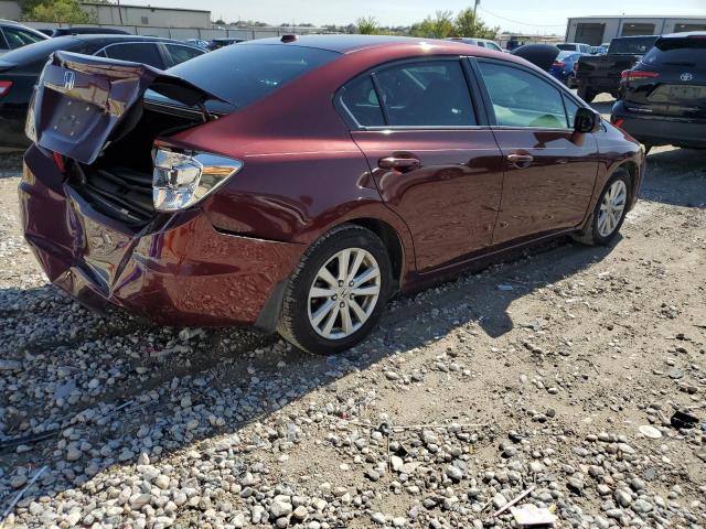 19XFB2F91CE045143 - 2012 HONDA CIVIC EXL წითელი ფოტო 3