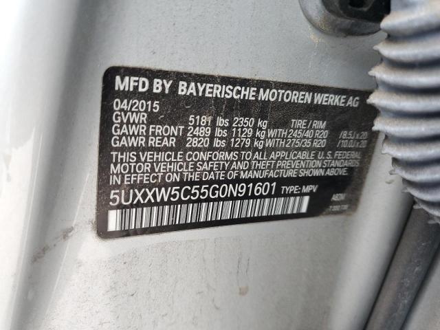 5UXXW5C55G0N91601 - 2016 BMW X4 XDRIVE35I SILVER photo 13