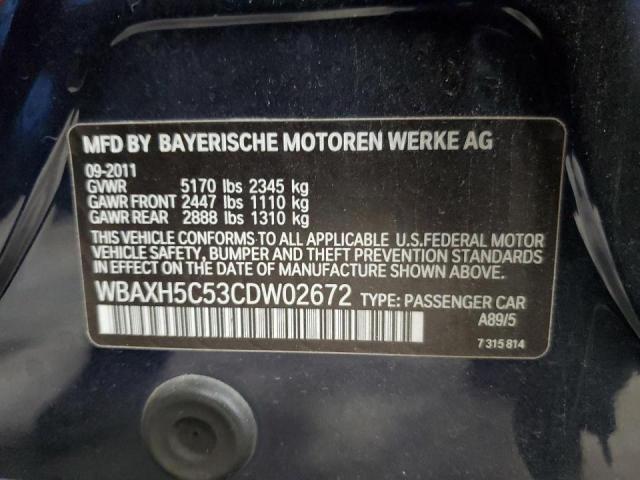 WBAXH5C53CDW02672 - 2012 BMW 528 XI BLUE photo 13