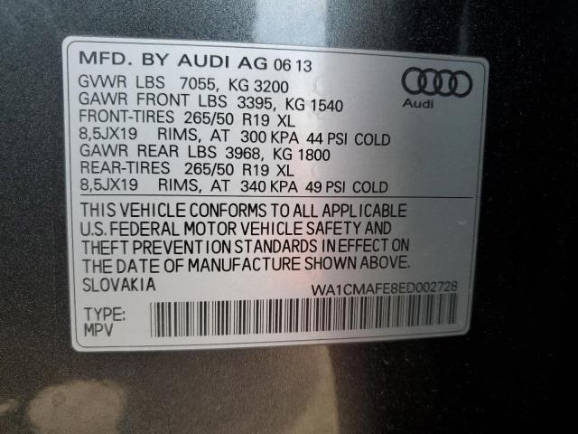 WA1CMAFE8ED002728 - 2014 AUDI Q7 PREMIUM GRAY photo 13