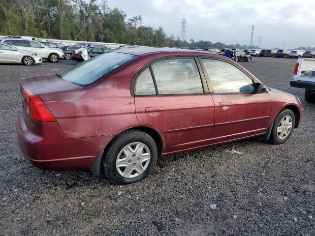 2HGES165X3H558433 - 2003 HONDA CIVIC LX MAROON photo 3