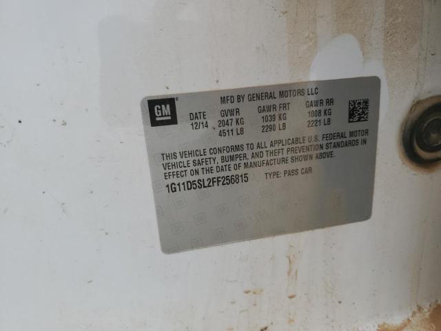 1G11D5SL2FF256815 - 2015 CHEVROLET MALIBU 2LT 白色 照片 12