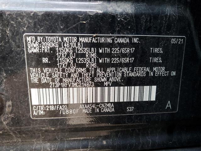 2T3P1RFV1MC214873 - 2021 TOYOTA RAV4 XLE BLACK photo 14