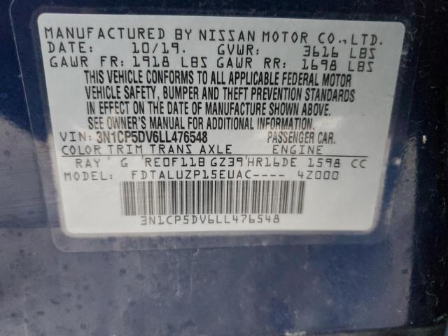 3N1CP5DV6LL476548 - 2020 NISSAN KICKS SR BLUE photo 13