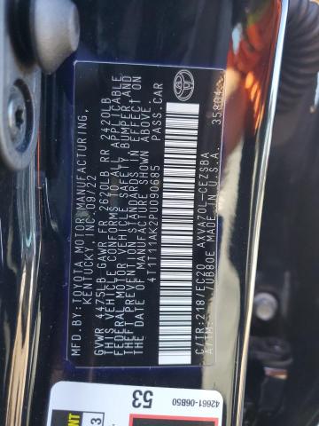 4T1T11AK2PU090685 - 2023 TOYOTA CAMRY SE NIGHT SHADE BLACK photo 12