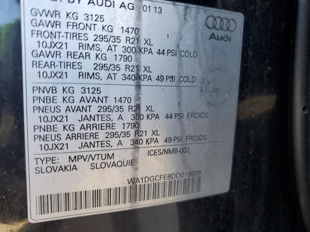 WA1DGCFE8DD010608 - 2013 AUDI Q7 PRESTIGE შავი ფოტო 13