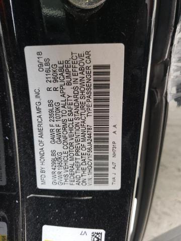 1HGCV1F56JA244787 - 2018 HONDA ACCORD EXL BLACK photo 12