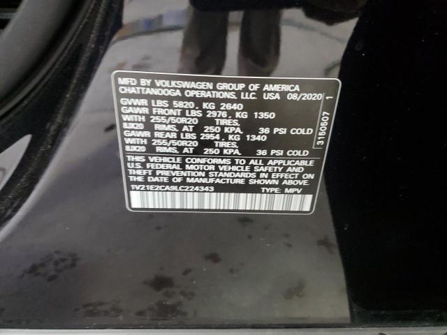 1V21E2CA9LC224343 - 2020 VOLKSWAGEN ATLAS CROS SE Черный фото 13