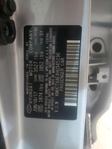 KMHCT4AE4HU345196 - 2017 HYUNDAI ACCENT SE SILVER photo 12