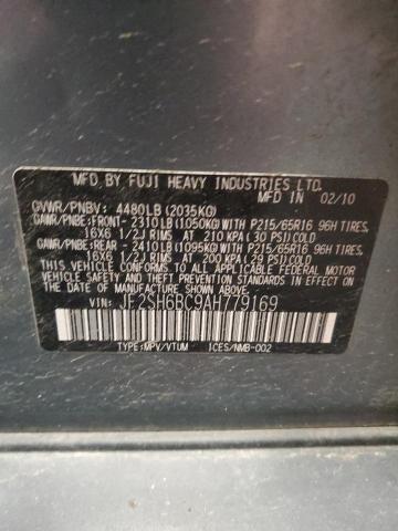 JF2SH6BC9AH779169 - 2010 SUBARU FORESTER XS Yaşıl foto 12