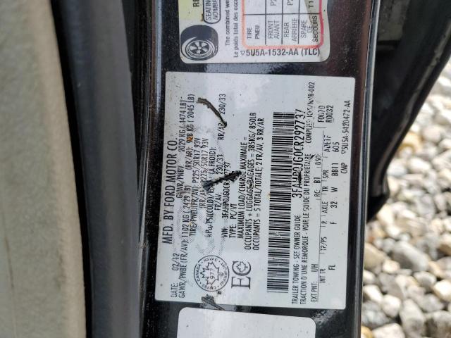 3FAHP0JG0CR292737 - 2012 FORD FUSION SEL BLACK photo 12