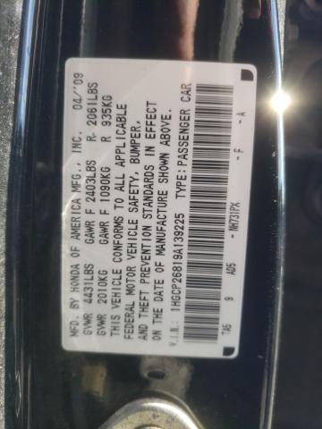 1HGCP26819A139225 - 2009 HONDA ACCORD EXL BLACK photo 12