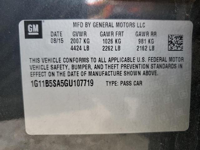 1G11B5SA5GU107719 - 2016 CHEVROLET MALIBU LIM LS გრაფიტი ფოტო 13