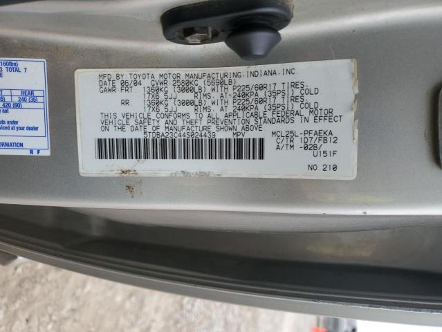 5TDBA23C44S024439 - 2004 TOYOTA SIENNA LE SILVER photo 13