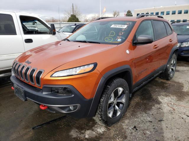 1C4PJMBB0EW215707 - 2014 JEEP CHEROKEE TRAILHAWK ORANGE photo 1