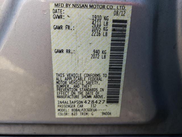 1N4AL3AP5DN428427 - 2013 NISSAN ALTIMA 2.5 SILVER photo 12