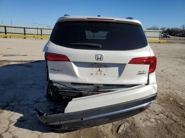 5FNYF6H00HB041234 - 2017 HONDA PILOT ELITE WHITE photo 6