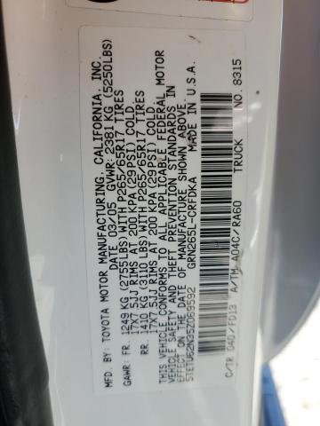 5TETU62N35Z069592 - 2005 TOYOTA TACOMA PRERUNNER ACCESS CAB WHITE photo 12