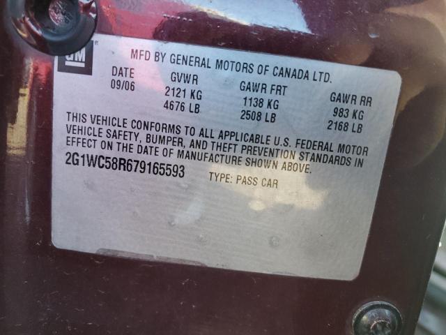 2G1WC58R679165593 - 2007 CHEVROLET IMPALA LT BURGUNDY photo 12