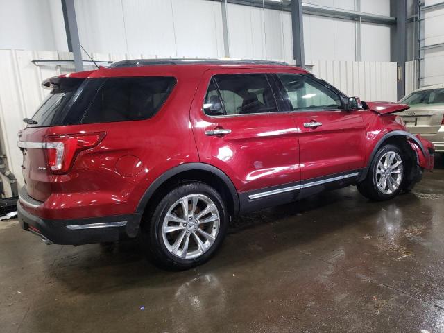 1FM5K8F88KGA77118 - 2019 FORD EXPLORER LIMITED RED photo 3