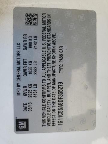 1G11C5SA8DF355279 - 2013 CHEVROLET MALIBU 1LT WHITE photo 12