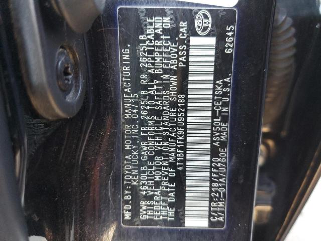 4T1BF1FK9FU952188 - 2015 TOYOTA CAMRY LE BLACK photo 12