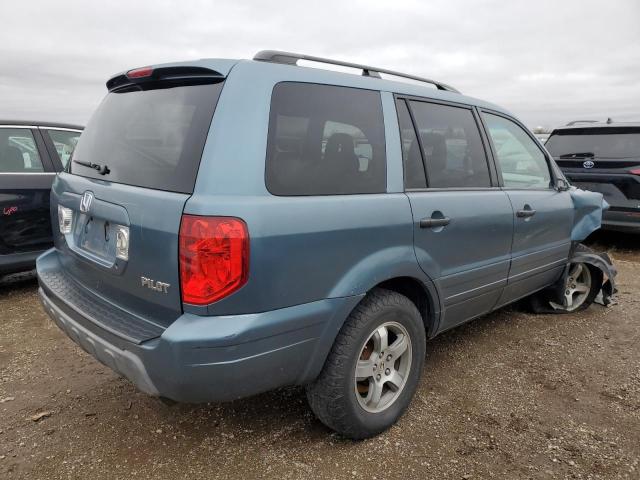 2HKYF18525H516099 - 2005 HONDA PILOT EXL BLUE photo 3